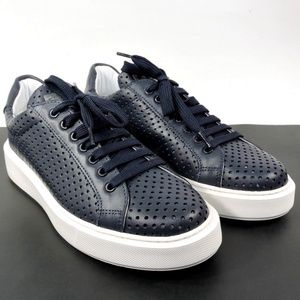 PRINCIPE DI BOLOGNA 🇮🇹 MEN'S BLUE SOFT LEATHER COMFORT FASHION SNEAKERS